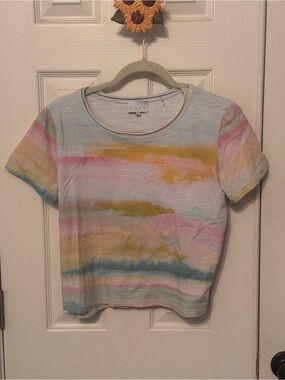 Pastel Watercolor Stripe Short Sleeve Tee